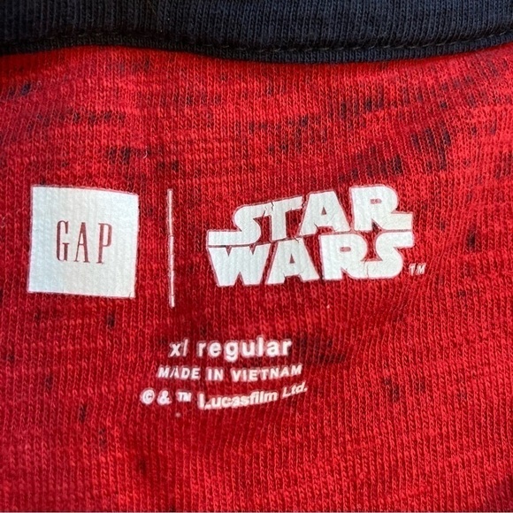 Gap Kids Set of 2 Long Sleeve Thermal Tops Red Star Wars & Blue Camo Size XL - Picture 13 of 14